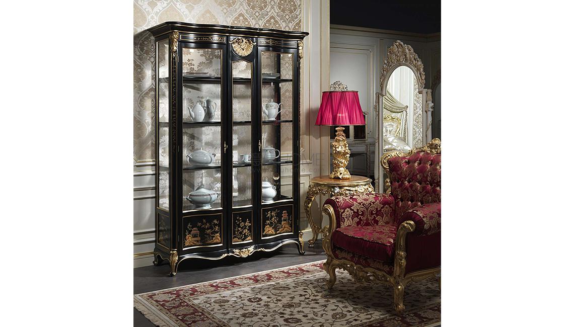 VIMERCATILuxury classic glass showcase Chinoiserie collection, art.9514 厅柜