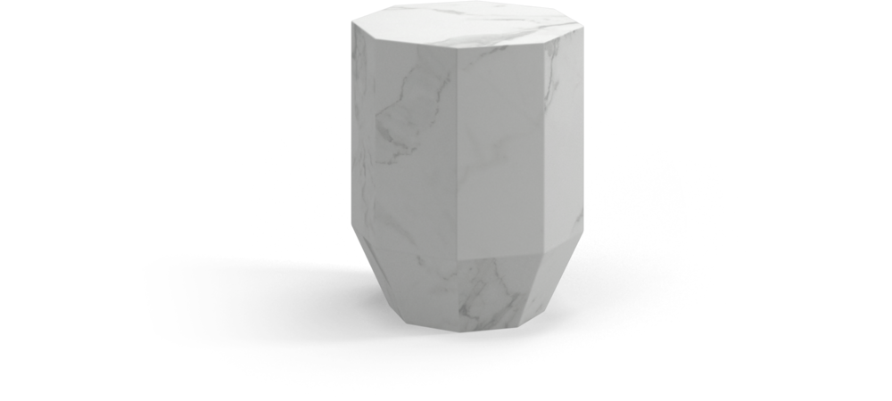 Gem-Side Table Bianco Ceramic 边几